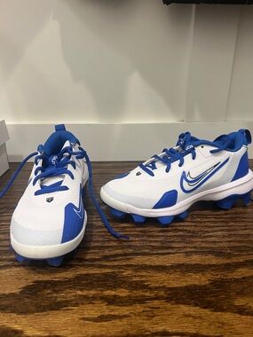 Nike Kids White and Royal Blue Turf Sneakers